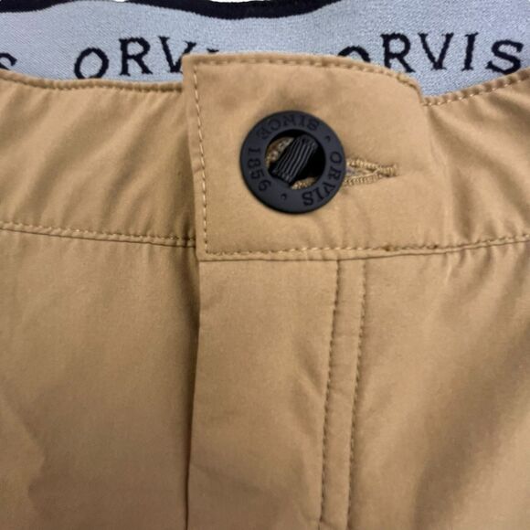 Orvis Tech Shorts Men's 30 Khaki Cargo Pocket Performance Hiking Stretch - Picture 3 of 15